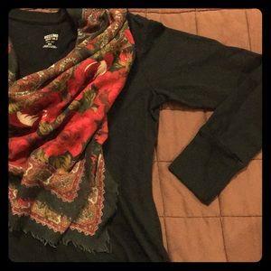 Long sleeve Black Vneck tee NWOT